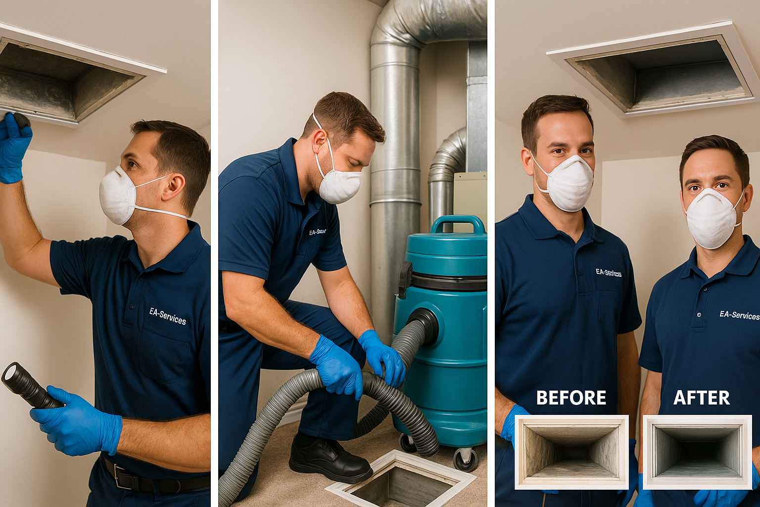 Professional air duct cleaning process in Oracle