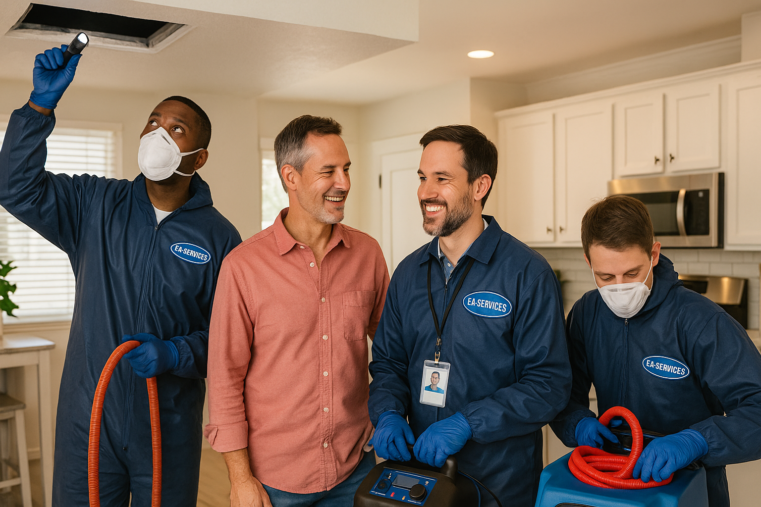 Professional cleaning team working in Oracle